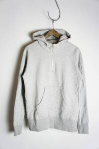 美品 Velva Sheen ヴェルバシーン ベルバシーン USA製 10oz HALF ZIP PULL OVER HOODIE ハーフジップ パーカー 灰 サイズM 本物 1005O