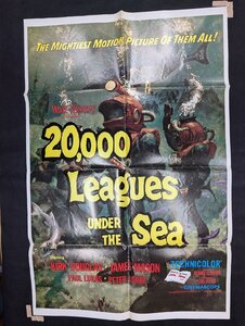 長E083/US版1sh 映画ポスター【 20000 Leagues Under the Sea 】（海底二万哩）監督 リチャード・フライシャー/ORG R71/78/1円～