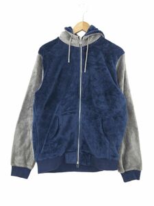 SHIPS JET BLUE シップスジェットブルー フード付き フリース ジャケット sizeM/紺×グレー ◇■ ☆ dkc7 メンズ