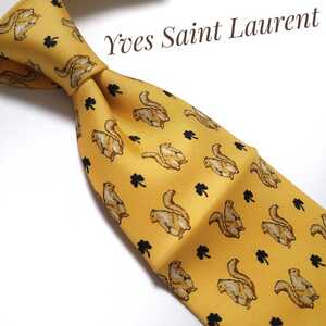 新品 未使用 美品 Yves Saint Laurent イヴサンローラン ネクタイ ハイブランド 黄 イエロー シルク 2315