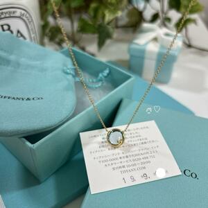 送料無料　ティファニー　オリーブリーフブルートパーズネックレス　k18ゴールド　サークル　TIFFANY&Co.