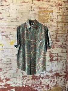 60s KENNINGTON PRINTED B.D.SHIRT PAISLEY ヴィンテージ プリントシャツ 半袖シャツ ボタンダウンシャツ ペイズリー 50s 送料無料