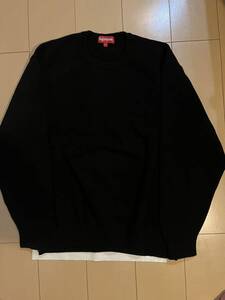 supreme tonal paneled sweater シュプリーム　ニット　セーター　ブラック　黒 Lサイズ