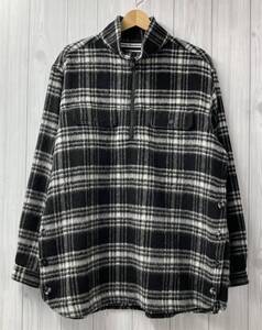 White Mountaineering ホワイト マウンテニアリング WM1973106 CHECK SHAGGY BIG PULLOVER SHIRT 長袖シャツ サイズ2 ブラック