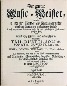 テレマン 忠実な音楽の師 (ファクシミリ 自筆譜) 輸入楽譜 Telemann Der Getreue Music-Meister 室内楽 バロック 洋書