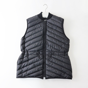 美品 JPタグ 2023AW エルメス HERMES 3H0156DA Long Quilted Vest ダウン ロングキルトベスト 40//ブラック イタリア製【2400013934428】