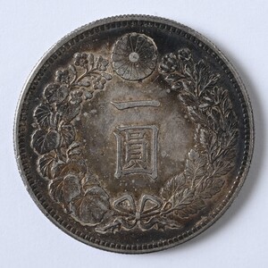 本物保証 新1円銀貨 明治27年 銀900 量目26.93g 1894年 一圓 竜/龍 時代 古銭 旧貨幣 大日本 硬貨 骨董 古美術 古道具 アンティーク