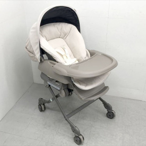 D2581YO ◆1120_1凹【美品】ハイローチェア ホワイトレーベル 新生児～4才頃まで コンビ ネムリラ AUTO SWING BEDi Long ベビー用品