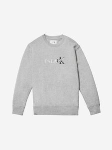 【送料無料】【新品】PALACE × Calvin Klein クルーネック スウェット グレー S パレス カルバンクライン CK1