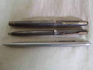 PARKER パーカー 万年筆 STERLING SILVER スターリングシルバー ペン先14K USA シルバー ゴールド 筆記用具 文房具 現状品 色々3点まとめて