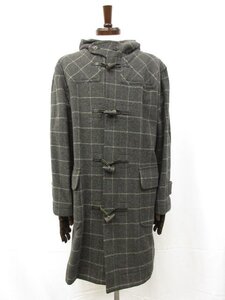 美品【ポールスミスロンドン Paul Smith LONDON】PS-3235 肉厚 格子柄 フード付きダッフルコート (メンズ) sizeM グレー系 □17MW3363□