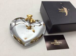 #3784 ミキモト MIKIMOTO ジュエリートレイ ハート型 くま 小物入れ パール 雑貨 インテリア 保管品