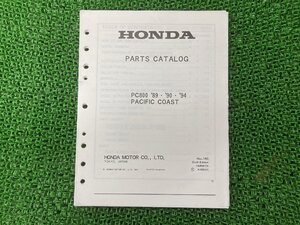 PC800 パシフィックコースト パーツリスト 6版 ホンダ 正規 中古 バイク 整備書 VDGTA VDGUA PACIFICCOASTY パーツカタログ 1989