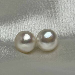 綺麗！本真珠ピアス9mmup 天然パールピアス　シルバーjewelry pearl 