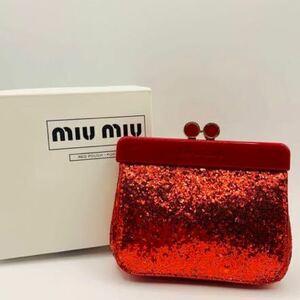 miumiu ミュウミュウ がま口 ラメ ポーチ 財布 小銭入れ カード入れ ノベルティ