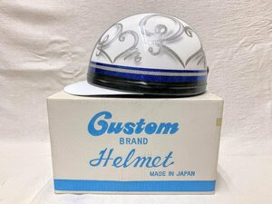 13497/当時物 CUSTOM BRAND タチバナ ヘルメット メタルシルバー Lサイズ ES-１ 0.125L以下用 未使用 紙箱 長期保管品