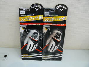 A32516●Callaway Warbird Glove キャロウェイ ゴルフグローブ 23JIM ブラック 25cm　左手用　ソフトなフィット感　新品未開封品　2個