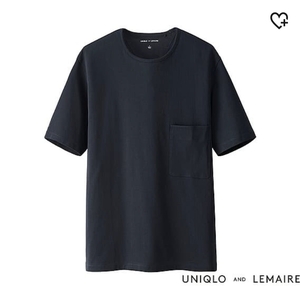 デッドストック UNIQLO AND LEMAIRE（ユニクロアンドルメール） スーピマコットンクルーネックT（半袖） Navy L 新品タグ付き レア