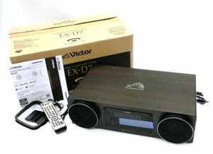 1000円スタート ミニコンポ コンパクトコンポーネントシステム Victor ビクター EX-D7 2023年製 通電確認済 元箱/リモコン付 WHO GG8003