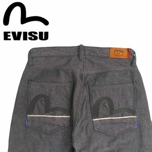 極美品 最高級 EVISU PMG ブラックデニム Vステッチ デニムパンツ ジーンズ ジーパン ワークパンツ W29 エヴィス エビス ヤマネ 2410227