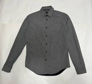 ZARA MAN ザラ SLIM FIT 襟芯入り 総柄 コットンシャツ サイズM