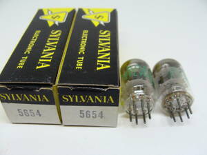 真空管 5654 （6AK5）2本セット SYLVANIA ブラックプレート 箱入り 3ヶ月保証 #015-036