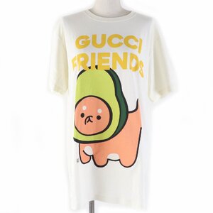 未使用品☆GUCCI グッチ Pikarar 23AW 717422 GUCCY FRIENDS コットン アニマルプリント 半袖Ｔシャツ アイボリー S 正規品 レディース