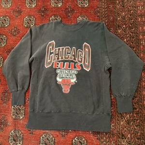 スペシャル ブラックフェード 90s champion CHICAGO BULLS 5段プリント L リバースウィーブ スウェット チャンピオン ヴィンテージ 80s 70s