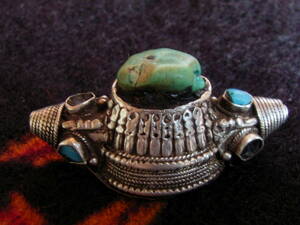 Antique Tibetan Silver Hair Ornament チベット gyu ターコイズ