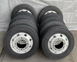 ☆275/70R22.5 ×2本&245/70R 19.5 ×8本　アルミホイール ISO方式　22.5x7.50-162, 19.5x6.75-147 引取歓迎　重機運搬車　増t 低床 希少