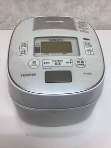 ■ス-124 中古品 TOSHIBA RC-10VQL 動作確認・簡易清掃済み 真空圧力IHジャー炊飯器 2017年製 1.0L グランホワイト 東芝