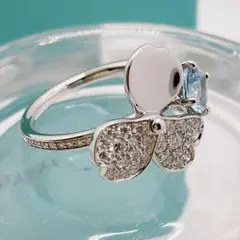 TIFFANY&Co. ティファニー ペーパーフラワー アクアマリン 4号