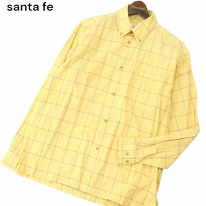 santa fe サンタフェ 通年 ゆったり♪ 長袖 ボタンダウン チェック シャツ Sz.48　メンズ 日本製　A4T01644_2#C