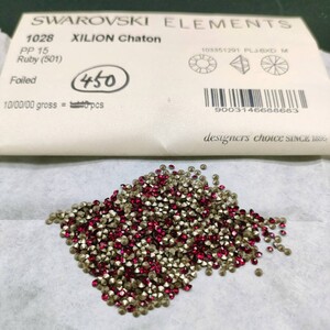 ☆ほぼ未使用 SWAROVSKI スワロフスキー ヴィンテージ ルース 1028 15PP 10gross Ruby 501 ルビー 裸石 グルーデコ R-414