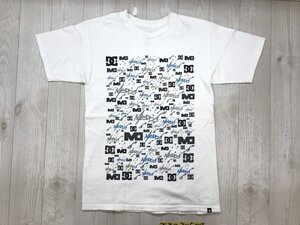 DC メンズ ロゴ総柄 プリント 半袖Tシャツ S 白