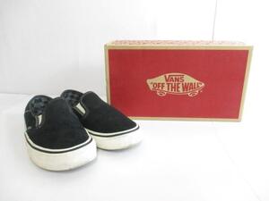 良品 バンズ VANS スリッポン スニーカー スエード 500714 27.5cm ブラック 黒 メンズ