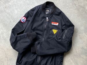 X-LARGE別注 ALPHA INDUSTRIES MA-1フライトジャケット L エクストララージ メンズ ブルゾン ワッペン 黒 ブラック