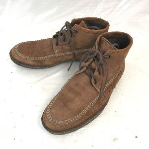 プントピグロ/Punto Pigro★クレープソール/本革/スエードレザーブーツ【41/25.5-26.0/茶/BROWN】デザートブーツ/Shoes◆WB92-21