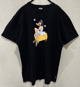 ＊アイスクリーム ICECREAM 棒アイス ガールプリント 半袖Tシャツ トップス 大きいサイズ 2X　　　　　　BJBC.F