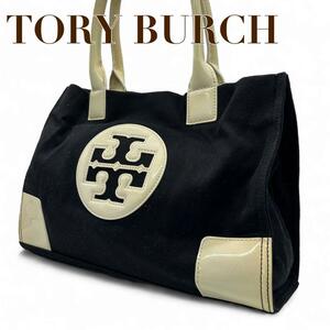 TORYBURCH　トリーバーチ　トートバッグ　キャンバス　ブラック　A1 エラ