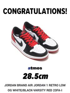 ★新品未使用★28.5cm US10.5★NIKE AIR JORDAN 1 LOW OG BLACK TOE★ナイキ エアジョーダン 1 ロー OG ブラック トゥ★CZ0790-106★