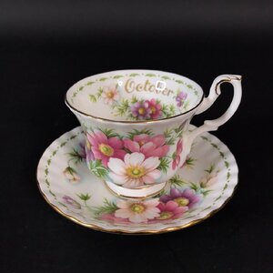 ER0822-22-3 ロイヤル アルバート ROYAL ALBERT コスモス cosmos 10月 October カップ h8.5cm 直径8cm ソーサー 直径14cm 60サイズ