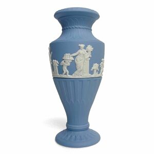 箱付き　付属品　花瓶　WEDGWOOD JASPER WARE VASE ウェッジウッド　ジャスパーウェア　ペールブルー