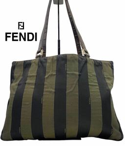 FENDI フェンディ　トートバッグ　ペカン柄　お洒落　ブランド　希少柄　緑