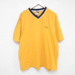 XL/古着 トミーヒルフィガー TOMMY HILFIGER トミージーンズ 半袖 ブランド Tシャツ メンズ ワンポイントロゴ 大きいサイズ コットン V