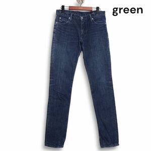 green グリーン 現HYKE★ 通年 USED加工 タイト スリム デニム パンツ ジーンズ Sz.28　レディース 日本製　K4B00722_8#R