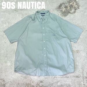 ＊7681 90s NAUTICA ノーチカ　ノーティカ　小文字タグ　半袖シャツ