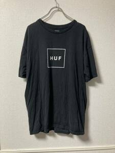 HUF ハフ　ロゴ　Tシャツ　ブラック　Lサイズ　クルーネック コットン 半袖Tシャツ