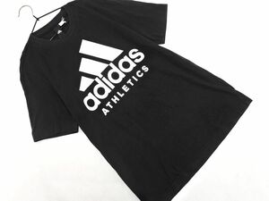 ネコポスOK adidas アディダス ロゴ プリント カットソー 黒 ■◆ ☆ eec4 レディース