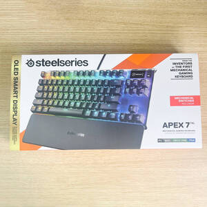 SteelSeries ゲーミングキーボード テンキーレス 赤軸 有線 英語配列 有機ELディスプレイ搭載 Apex 7 TKL US Red Switch 64646